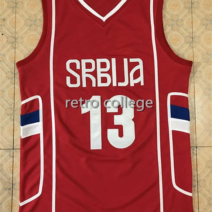 

Sjzl98 13 Miroslav Raduljica Camiseta Canotta Serbia EUROBASKET Basketball Jersey Stitched Custom any Number and name Jerseys, Red