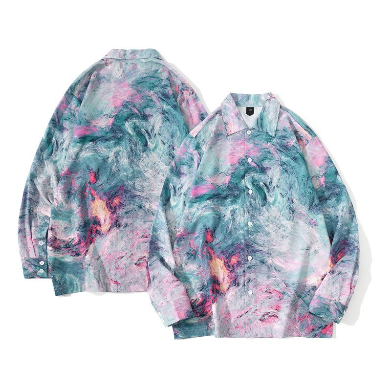 

Men' Casual Shirts Loose And Breathable Men' Long-sleeve Printing Retro Youth Tops Daily Wear Fashion Leisure Men Outdoor ClothingMen, Colorful