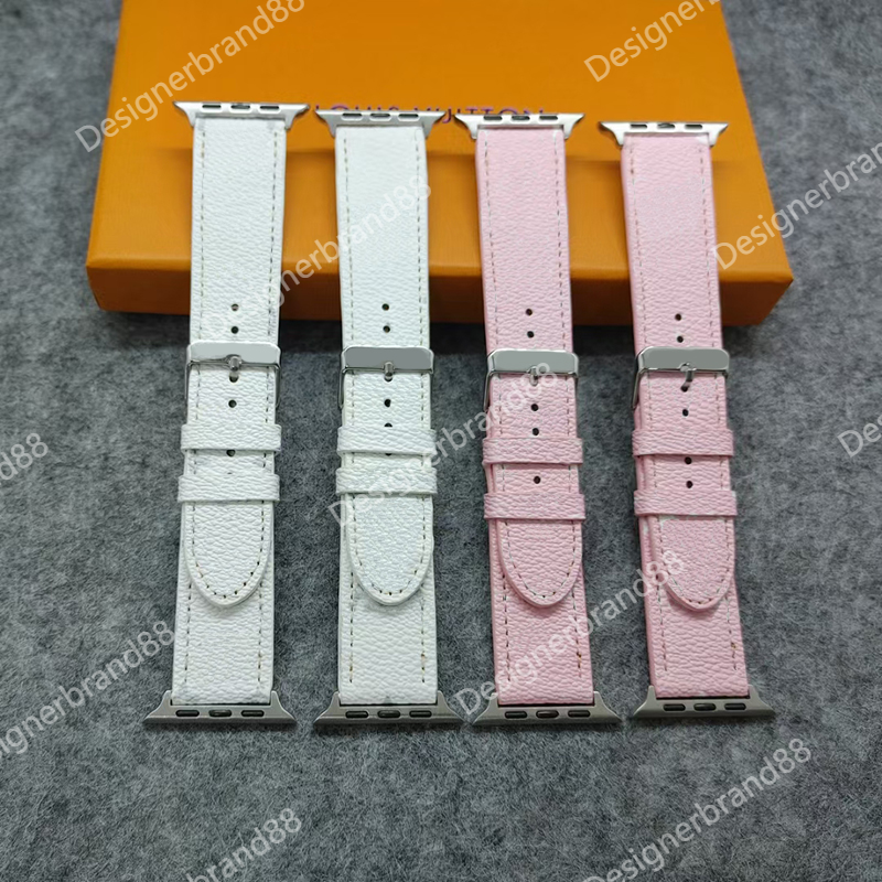 

Designer Watchbands Watch Straps Bands 38mm 40mm 42mm 44mm Iwatch 3 4 5 SE 6 7 Bands Leather Belt Bracelet Fashion Wristband Print Stripes Watchband Gift