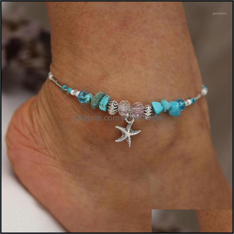 

Anklets Bohemian Starfish Beads Stone For Women Boho Sier Color Chain Bracelet On Leg Beach Ankle Jewelry 2021 Gifts1 Drop Delivery Hhqpv