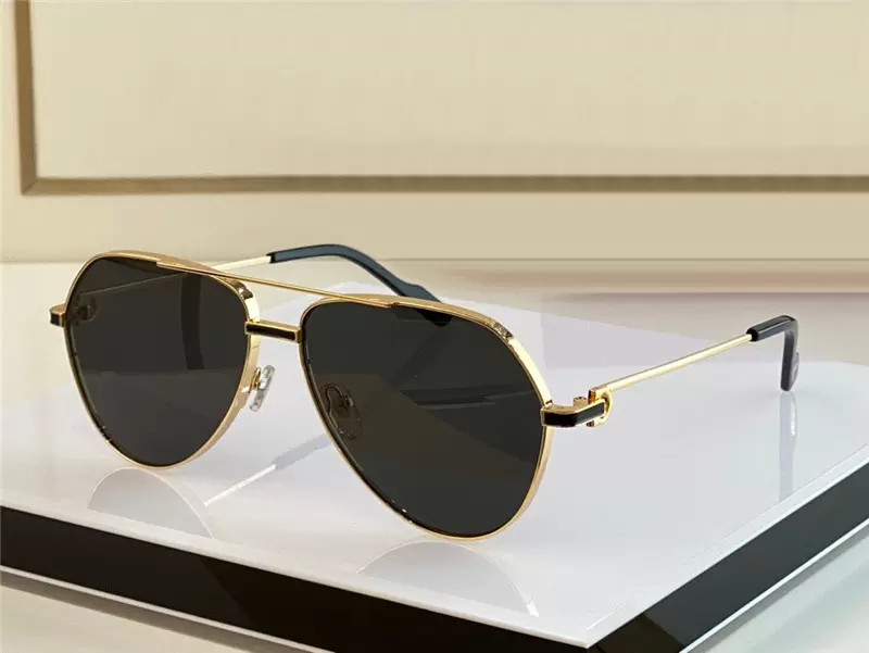 Nouvelles lunettes de soleil de mode 0334 Cadre pilote k cadre doré