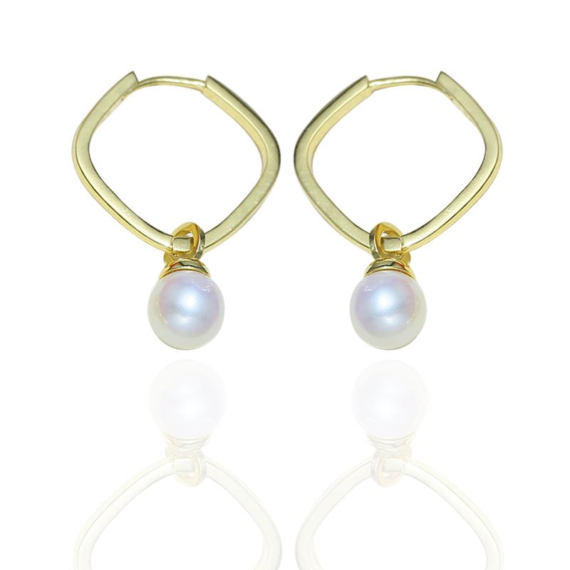 

Dangle & Chandelier MeiBaPJ Natural Freshwater Pearl Circle Drop Earrings Real 925 Sterling Silver Fine Charm Jewelry For Women