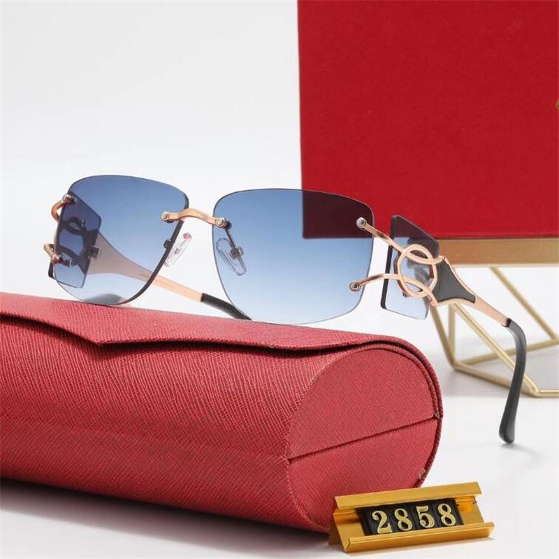 

Sunglasses Fashionable Ocean Film Woman Metal Frame Brand Glasses Unisex Sunshades Contain Red BoxesSunglassesSunglasses