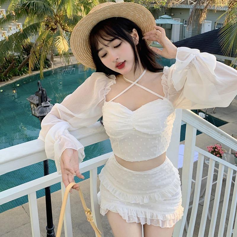 

Women's Blouses & Shirts Lace Bandage Polka Dot Blouse Summer Women's Crop Top Long Sleeve Slim Fit TopsWomen's Chee22, Black