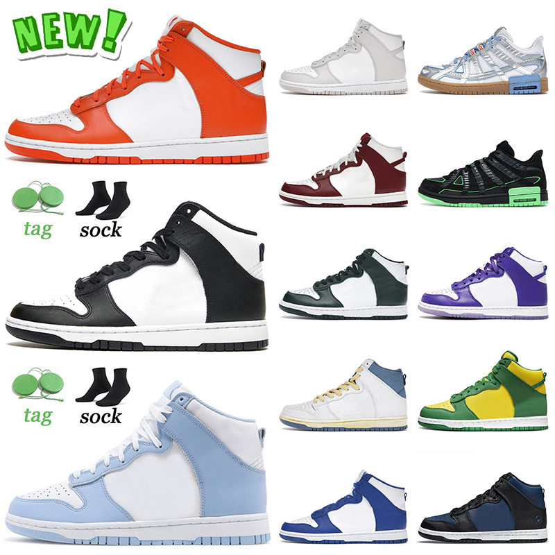 

2022 New High Skate Designer Running Shoes Syracuse Panda Red Aluminum University Blue Vast Grey Rubber UNC Spartan Green Fragment Tokyo Mens Women Sneakers 36-45, A93 40-45 rubber university gold