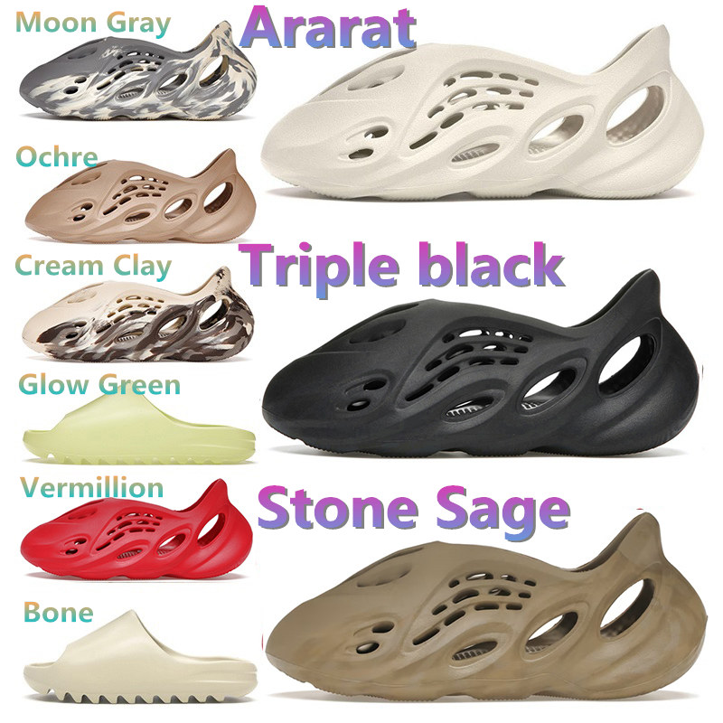 

designer Slippers sandals men women slide Stone Sage triple black Ararat Foam Vermillion Bone MX Sand Grey Mineral Blue ochre RUNR trainers size 5-12, 1 ararat