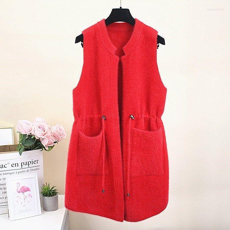 

Women's Vests Women Fashion Single Button Wear Waistcoat Female Vintage Sleeveless Solid Ladies Casual Long Knitted Sweater Vest A47 Guin22, Black