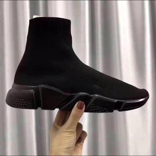 

Paris Designer Sneakers Sock Shoes For Men Women black White Red Breathable Race Running Shoes mens and womens Sports Outdoor Eur 35-45, All black