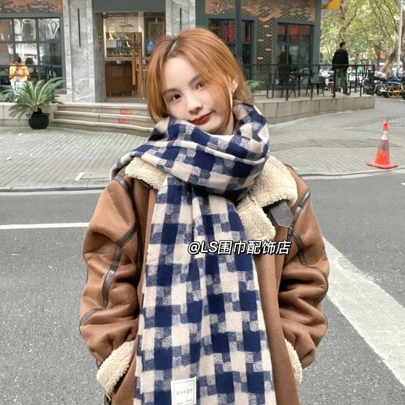 

Bandanas 2022 Scarf Women Cashmere Y2k Men Designer Thicken Plaid Warm Shawls Scarves Casual Tassel Scarfs