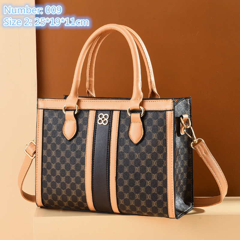 

Wholesale ladies leathers shoulder bags large-capacity compartments stylish backpacks elegant polka dot tote bag retro contrast leather handbag, A3-009
