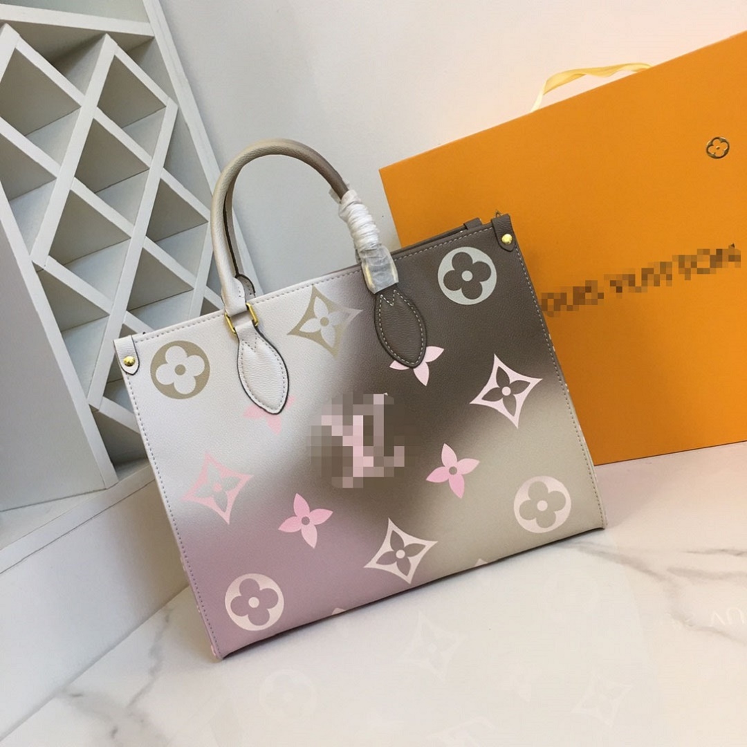 

ONTHEGO tote Gradient designer bag shopping bags LVs louiseitys viutonitys YSLitys GGitys, Pink