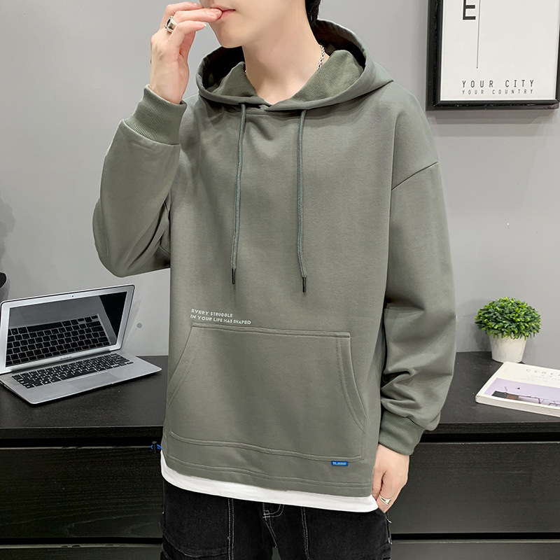 

Hoodies For Men Fashion Streetwear Solid Color Polyester Men Autumn Sweatshirt Street Fashion Clothes Brand 220816, Grey blue