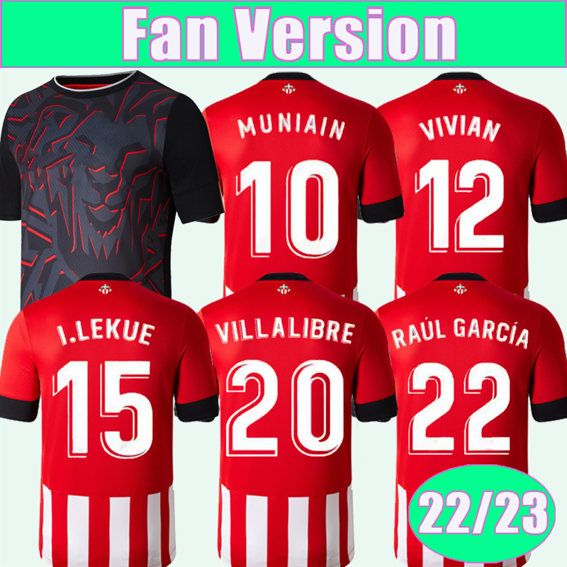 

22 23 MUNIAIN WILLIAMS Mens Soccer Jerseys RAUL GARCIA I. MARTINEZ UNAI SIMON BERENGUER JOKIN EZKIETA Home Away Football Shirts Uniforms, Qm9492 22 23 home l. lig. patch