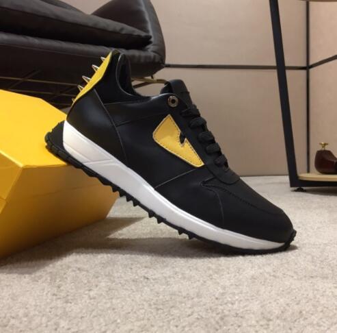 

Designer casual shoes real leather mens shoes yellow eyes Little monster casual shoes Lace-Up fashion 38-46 18