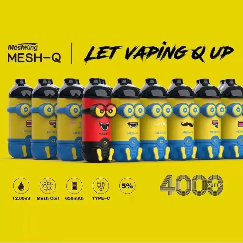 

Original MESHKING MESH-Q 4000 PUFFS Disposable vape E cigarette 12ml Pre-Filled 650mAh Power Battery vapes pen starter kit Authentic wholesale