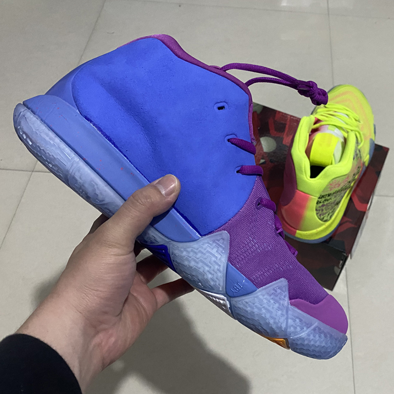 

What the Irving 4 Multicolor Basketball Shoes for High quality Men's 4s Purple Fluorescent Green Classic Fashion Sports US 7-12, As photo