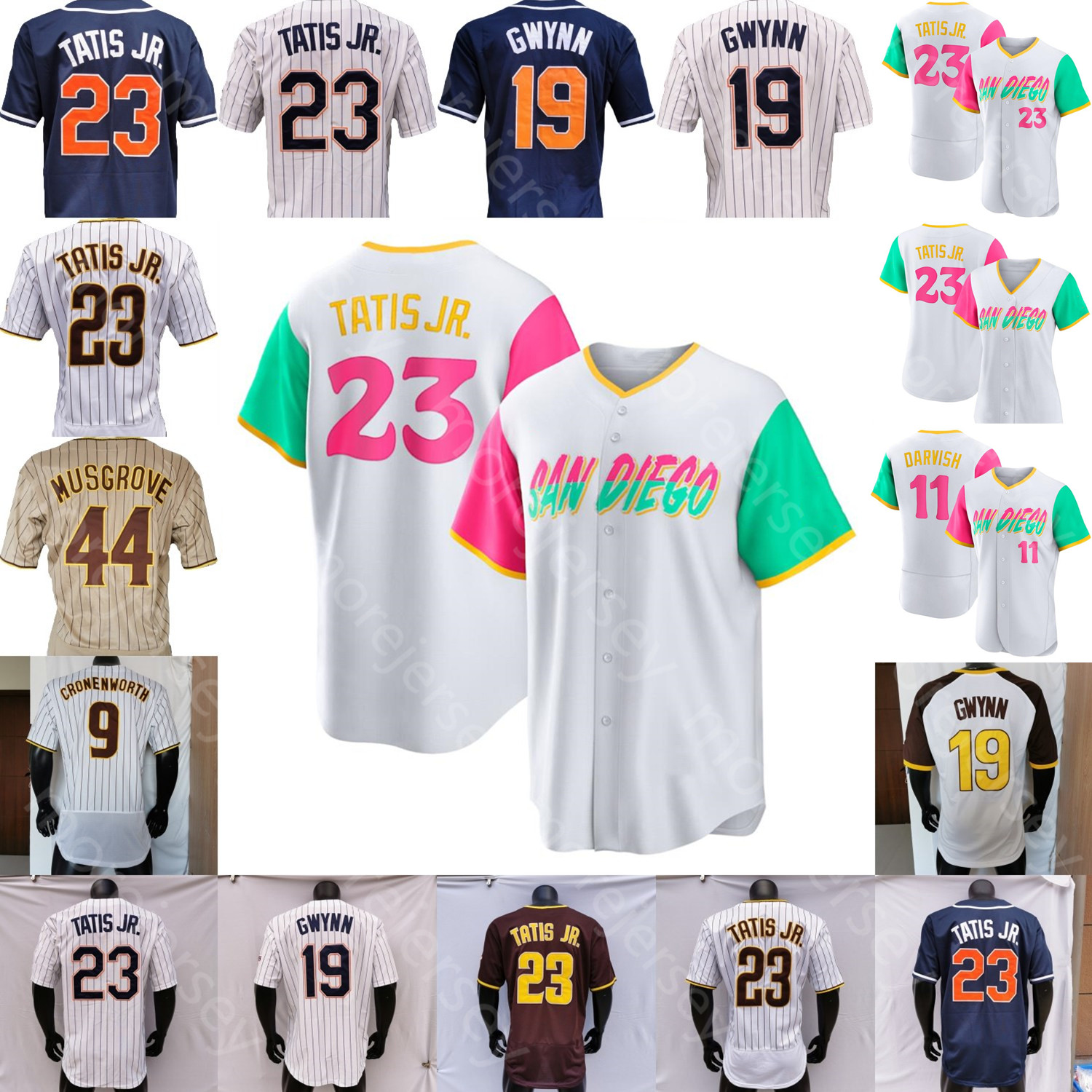

2022 Vibrant City Connect Jersey Abrams Tony Gwynn Cano Fernando Tatis Jr. Jake Cronenworth Manny Machado Joe Musgrove Yu Darvish Kim Voit Grisham Paddack, Black golden