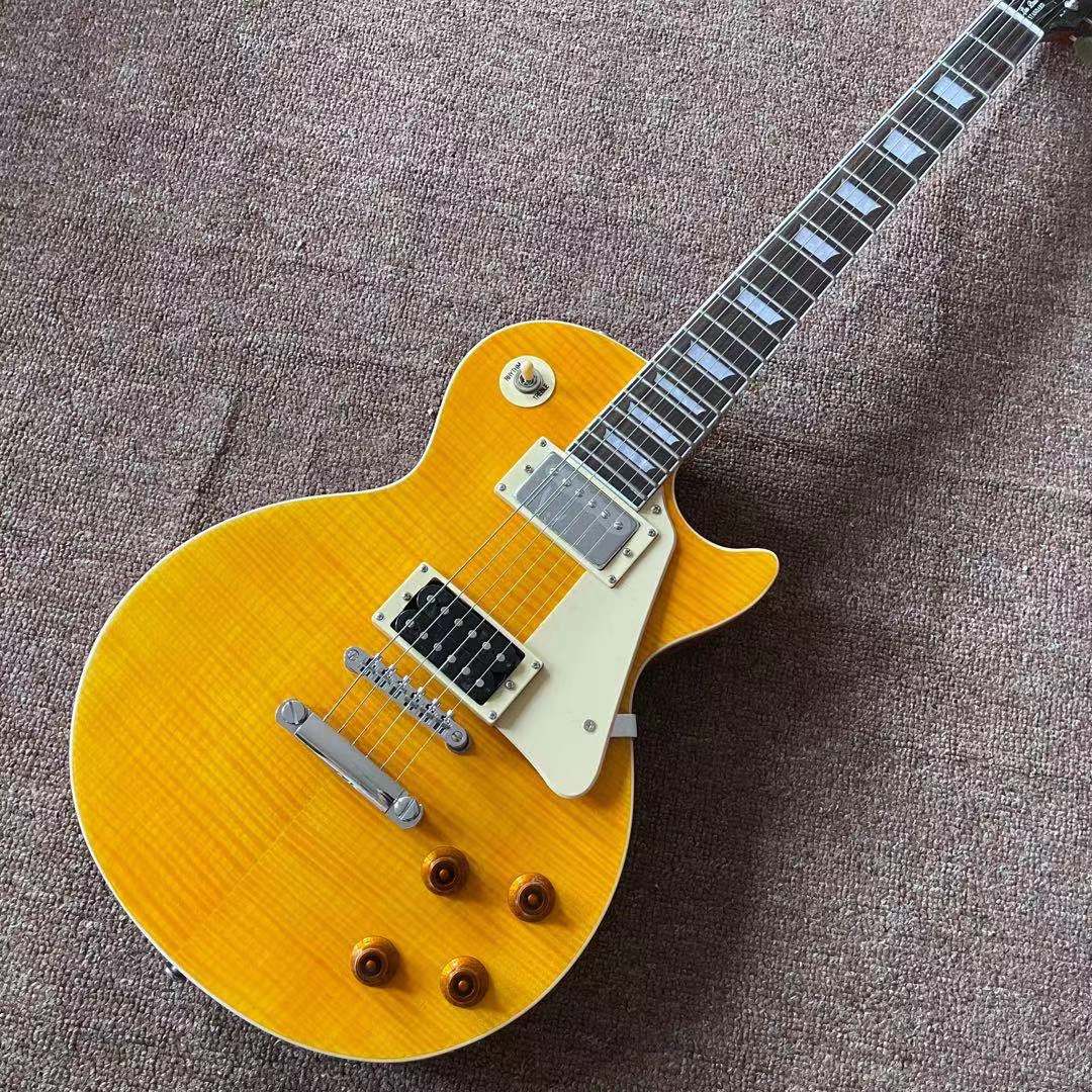 Custom Standard Electric Guitar high quality pickups.handmade 6 stings guitarra Tiger flame maple top gitaar mahogany body