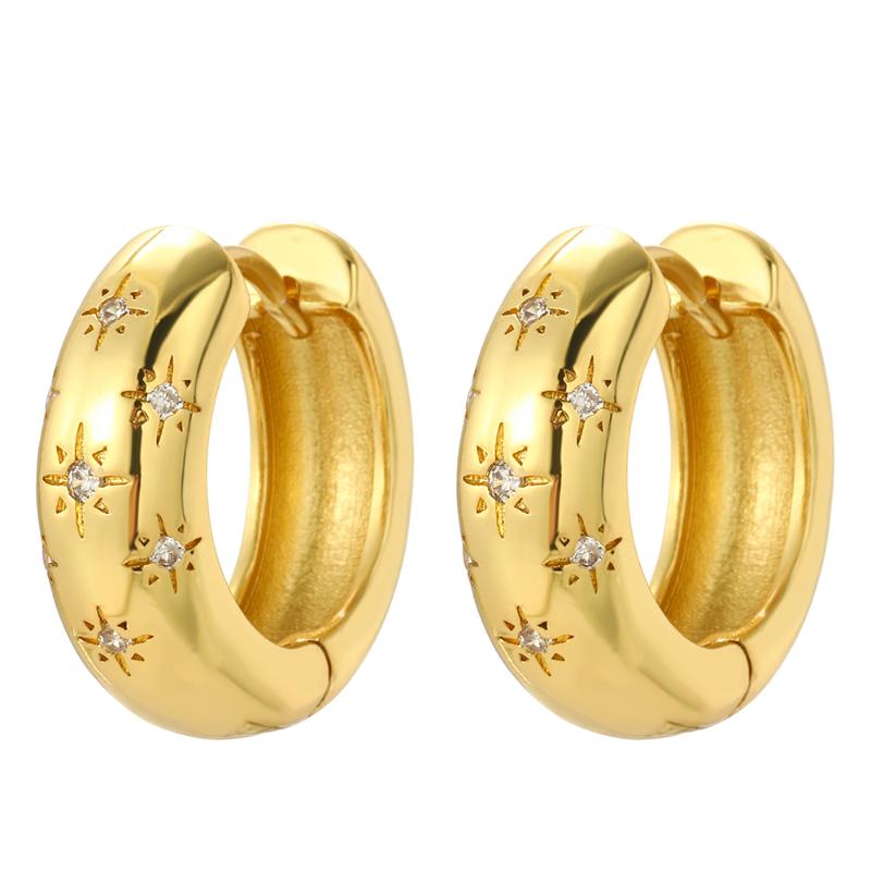 

Hoop & Huggie Luxury Gold Big Circle Earrings For Women Vintage Fashion Statement Color Punk Charm Party Ear JewelryHoop