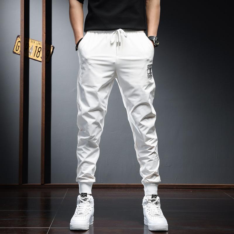 

Men's Pants Fashion Joggers Men Sport 2022 Summer Streetwear White Slim Fit TrousersMen's, Black