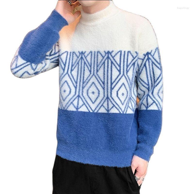 

Men's Sweaters Sweater Oversize Autumn Casual Knit Turtleneck Pullover Fashion Bottom Nine Choices Increase Size Begu22, D305-1-79112