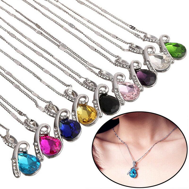 

Pendant Necklaces Angel Tears Crystal Necklace Women Water Drop Exquisite Jewelry Chain For Valentine'S Mother'S Day GiftPendant