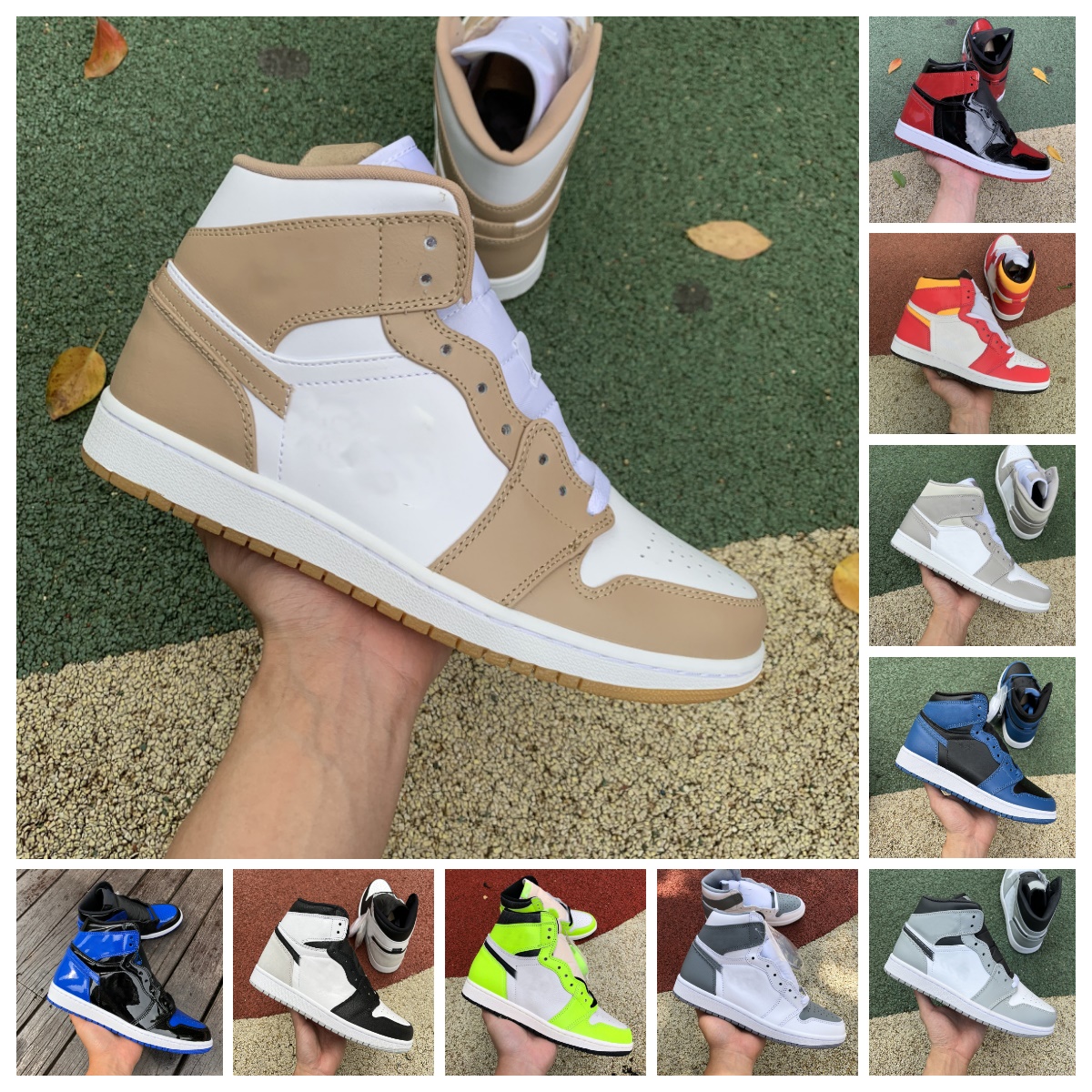 

2022 Mens Womens 1 1s Bleached Coral Basketball Shoes Linen Visionaire Patent Bred Light Smoke Grey University Blue Curry Tan Gum Dark Mocha Twist Designer Sneakers, Bubble package bag