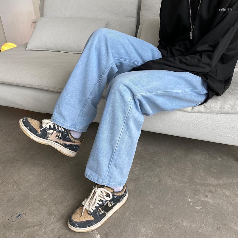 

Men' Jeans Men' Classic Loose Casual Student High Street Straight Stretch Blue Light Black Brand ClothingMen' Heat22