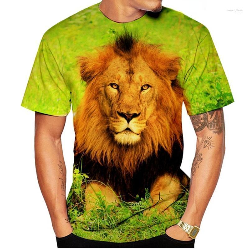 

Men's T-Shirts Fashion Men's 3d Printed Lion T-shirt Animal Print Fire Cool Men Personality Casual Unisex T-shirtMen's Imon22, Tan