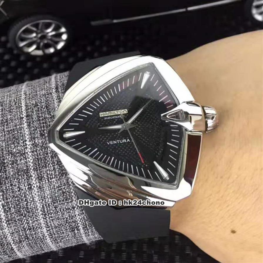 

New 7 style High Quality Watch Ventura XXL Elvis Stainless Steel A2824 Automatic Mens Watch H24655331 Black Dial Rubber Strap Gent312S