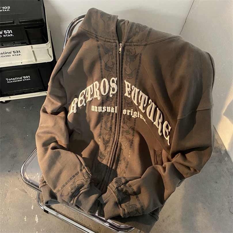 

Letter Embroidery Fashion Casual Zip up Long Sleeve Hoodie Y2k Spring Autumn Women Sweetshirts Kawaii Hoodies Sweatwear 220816, Model