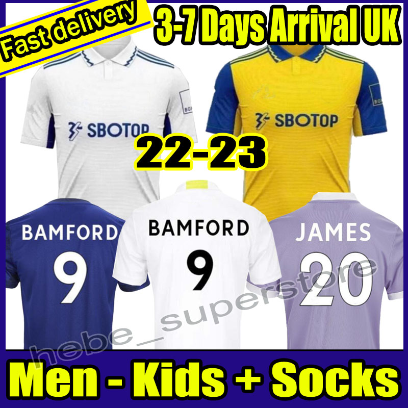 

22 23 Soccer jerseys Leeds ROBERTS HARRISON HERNANDEZ COSTA BAMFORD ALIOSKI CLARKE 2021 2022 2023 football shirt United uniforms Men Kids kit