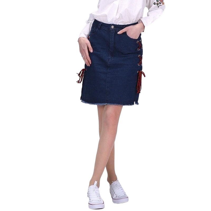 skirts Dioufond 2022 Summer Fashion High Waist Womens Pockets Denim Skirt Female Saias Casual Jeans Korean Style W1jB#-image-790082420