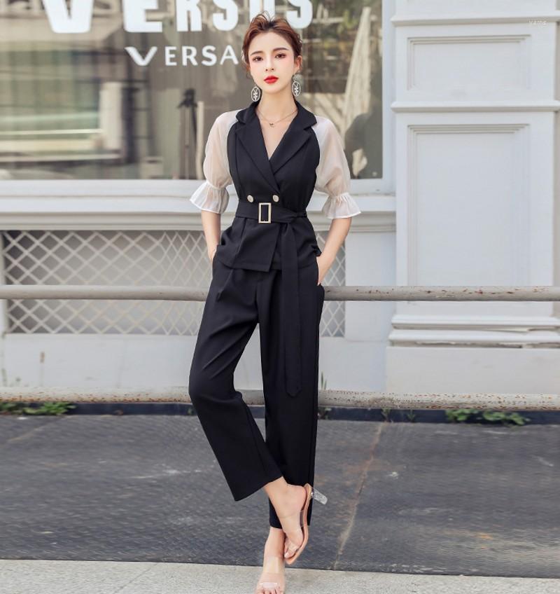 

Women' Tracksuits Fashion Designer Shorts Two Pieces Set Female Lace Sleeve Patchwork Queen Print Shirt Top High Waist Suits Sets, As picture