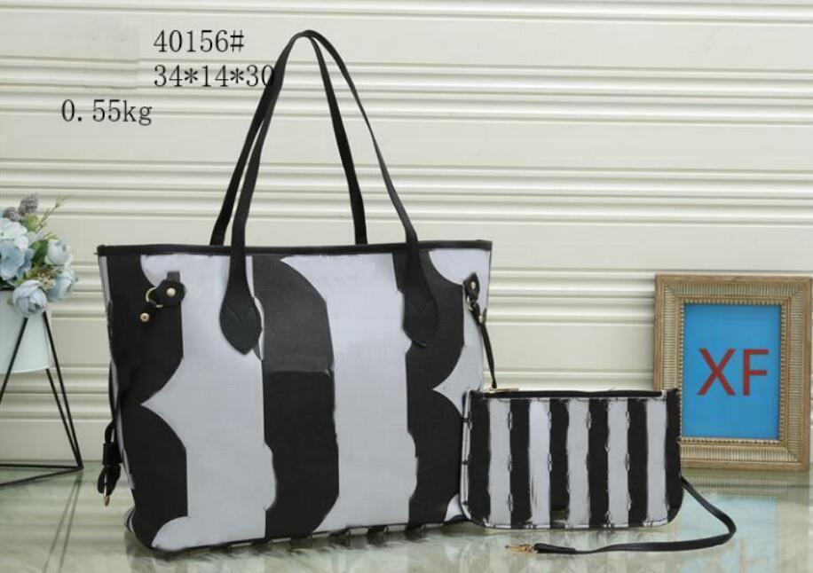 

2023 Women 2pcs/set Casual composite shopping print Shoulder Bags PU Leather Designer Female Handbags Messenger bag with Wallet, Red