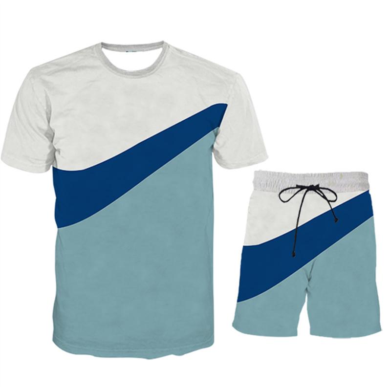 Men's Plus Tees Tracksuits Mens 2 Pieces Short Set Casual Pants+Tops 2022 Street Suit For Patchwork O-Neck Jogger Sweatshirt Roupas Masculin