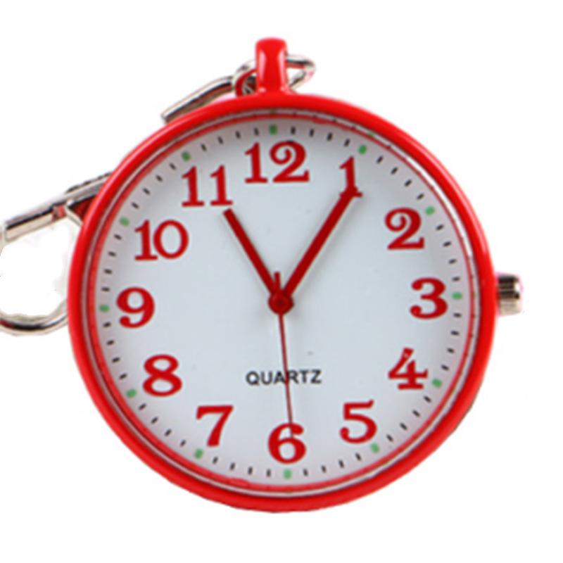 

Pocket Watches Simple Watch Fashion Small Round Dial Quartz Analog Keychain Clock 12 Number