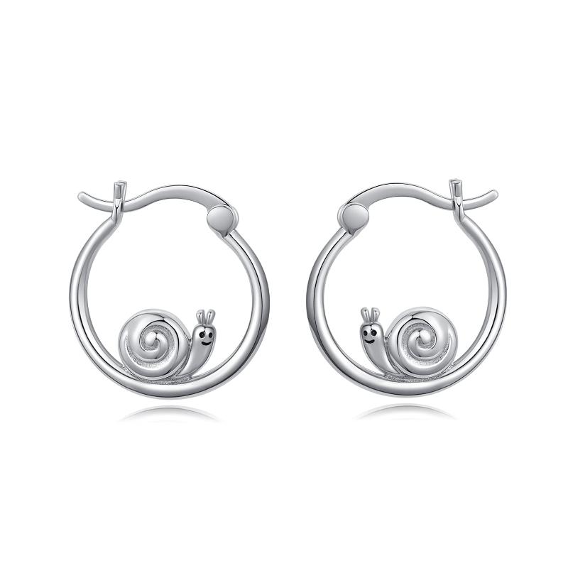 

Hoop & Huggie Harong Snail Earrings Girl Punk Jewelry Weddings Cute Cartoon Animal Creative Silver Plated Round Earring Women Gift
