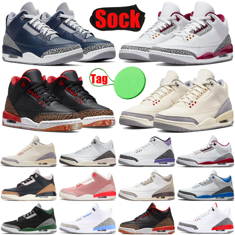 

jumpman Muslin 3 3s mens womens basketball shoes Cardinal Red Racer Blue A Ma Maniere White Cement fragment men trainers sports sneakers top, #7 white cement 36-47