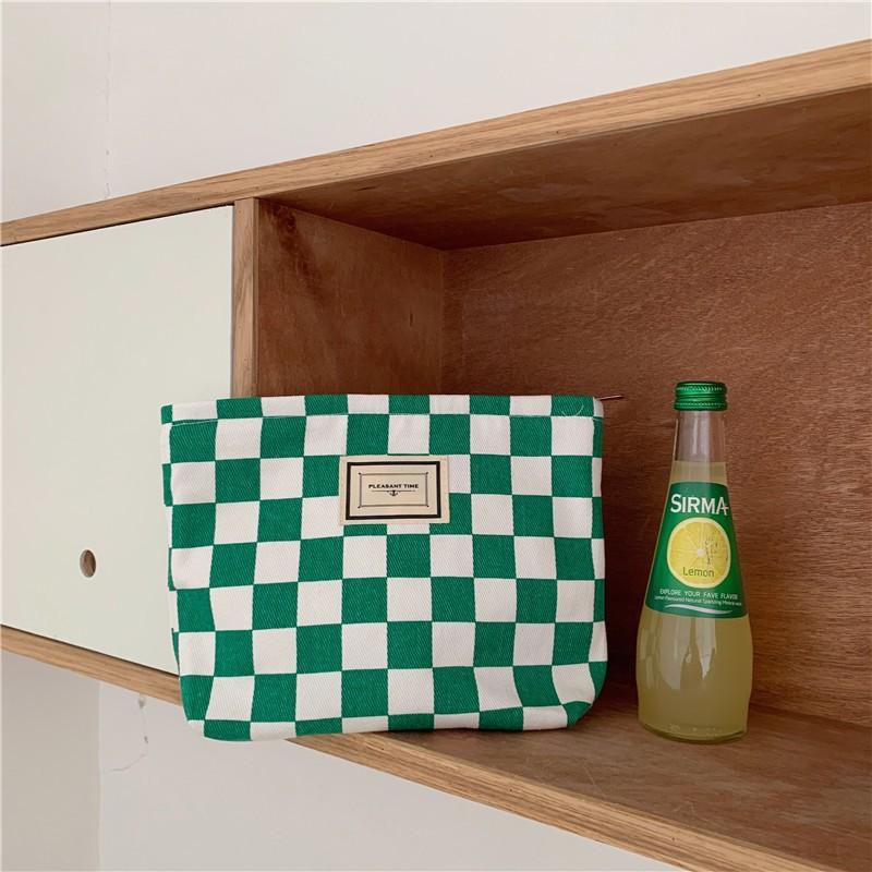 Cosmetic Bags & Cases Classic Plaid Bag Canvas Small Pouch Large Makeup Organizer Travel Women Toiletry Zipper Beauty Case ClutchCosmetic
