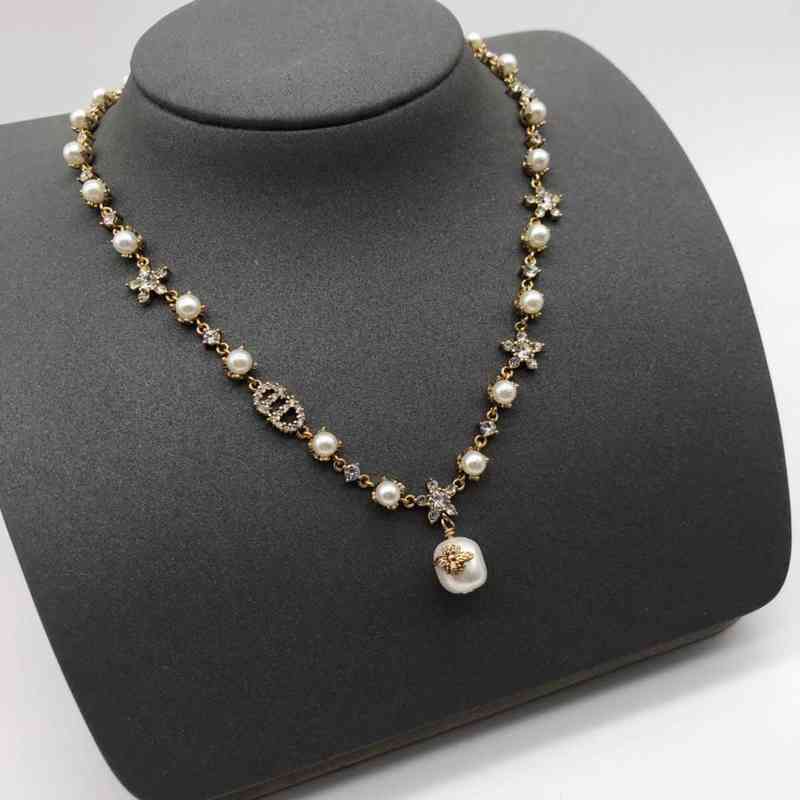 Fine 20-year new full diamond five pointed star Pearl Necklace-image-782535928