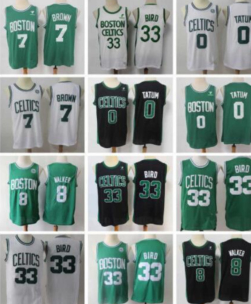 

Boston''Celtics''MEN Jersey Larry 33 Bird Kemba 8 Walker Jayson 0 Tatum Jaylen 7 Brown Basketball Shorts Basketball Jersey Black, Color
