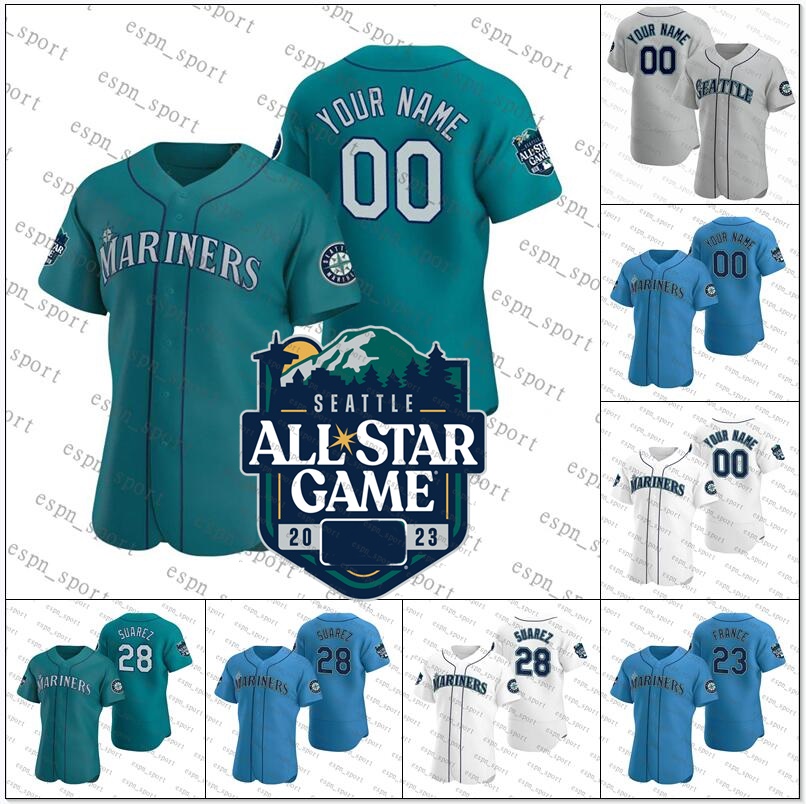 

Julio Rodriguez New 2023 All Star Mariners Jersey 24 Ken Griffey Jr Robinson Cano Ichiro Suzuki Kyle Lewis Edgar Martinez Dee Gordon Marco Gonzales Dylan Moore, 2023 all-star mens