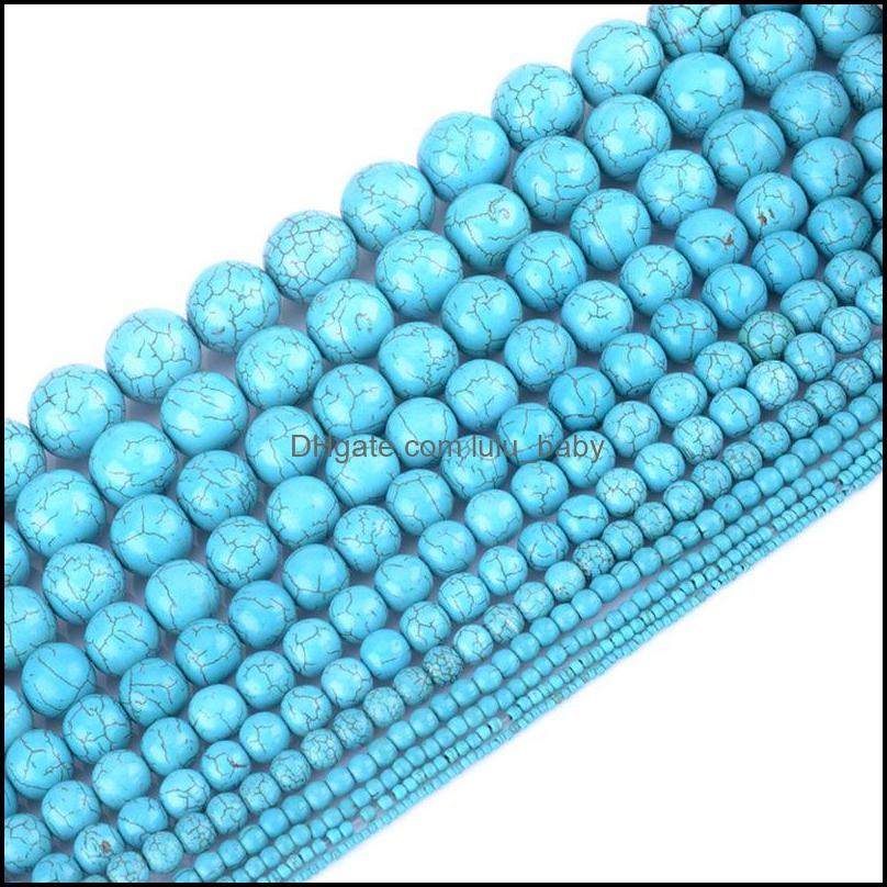 

Turquoise Loose Beads Jewelry Synthetic Round Stone 16" Per Strand 6 8 10 12 Mm Pick Size For Dyi Making Drop Delivery 2021 Pixnr