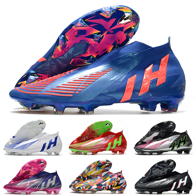 

2022 Predator Edge Geometric FG Soccer Shoes Boots Mens Top Quality high Ankle Football Cleats Orange White Multi Red Blue Black 22+ botas de futbol, Color 4