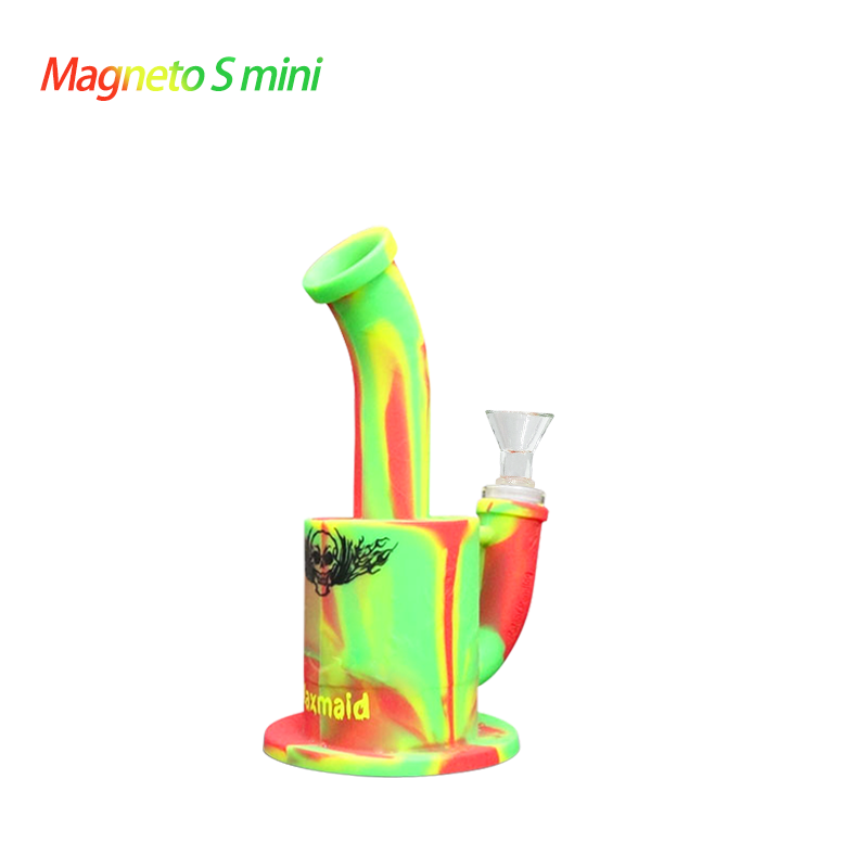

Waxmaid retail 7.3 inches hookah Magneto S Mini Silicone Water Pipe stock in US 100pcs/carton six colors mixed