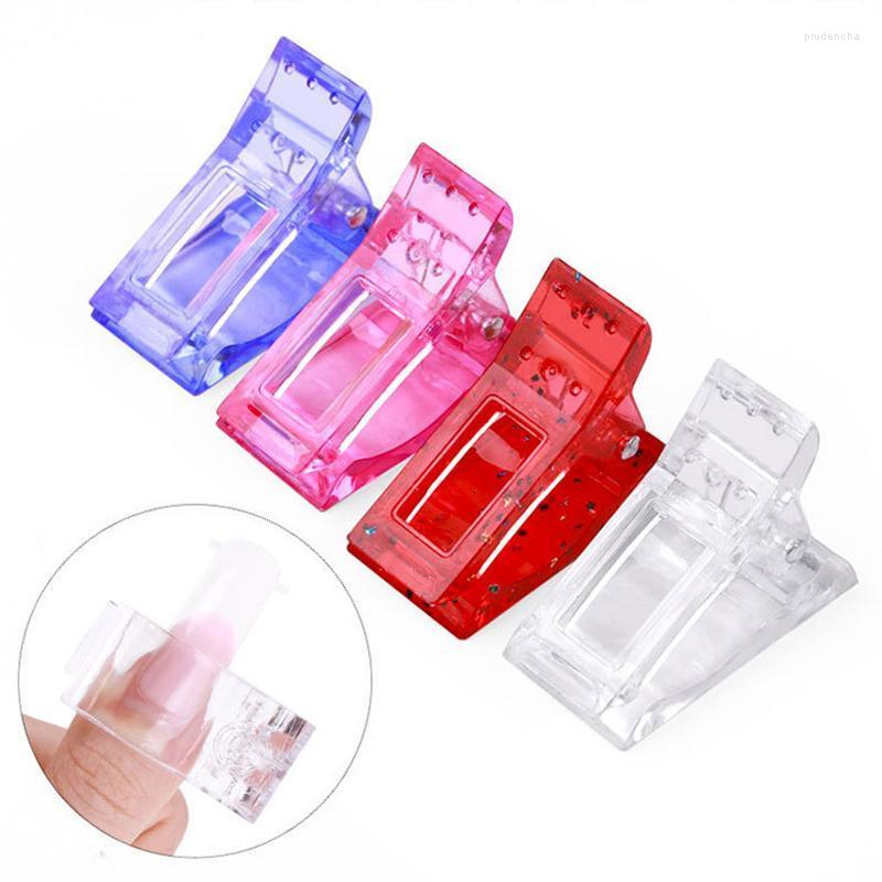 

False Nails 1/5/10Pcs Acrylic Nail Clip Transparent Gel Quick Building Tips Clips Fingernail Extension Manicure Art Builder Tools Set Prud22, Red-1pc