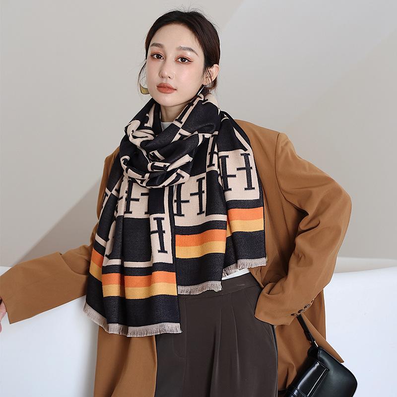 

Scarves Luxury Cashmere Scarf Winter Women Pashmina Shawls Warm Blanket Wraps Female Foulard Bandana Brand Thick Letter Print ScarvesScarves