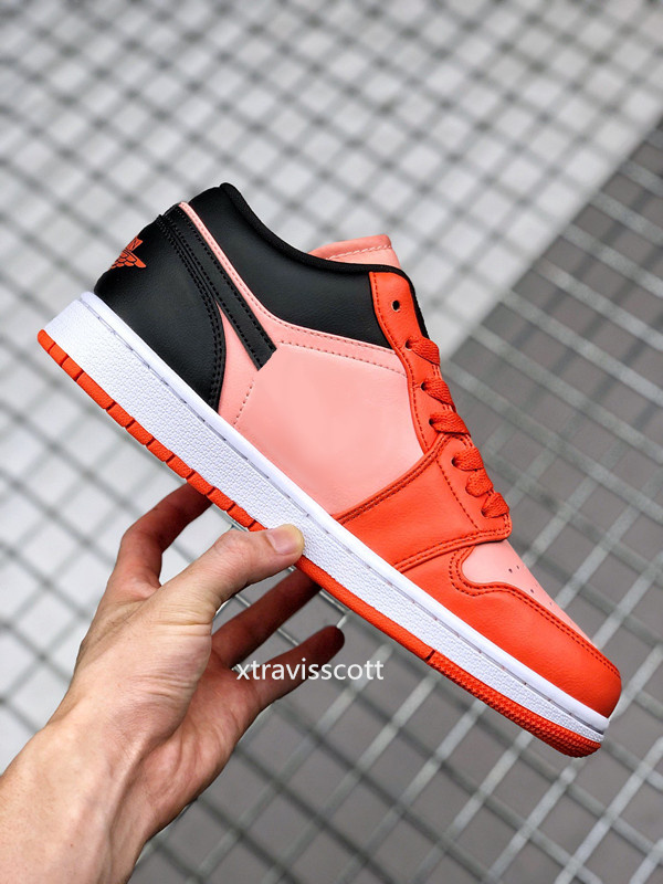 

Mens Shoes Jumpman 1 Low OG Orange black Basketball Shoe High Quality Sports Sneakers Real Leather Color Black/Pink/Orange Size 36-47 Available, Box