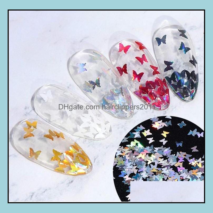 

Nail Art Decorations Salon Health Beauty Sparkly 3D Tra-Thin Butterfly Flakes Mirror Sequins Paillette Holographic Iridescent Slice Diy Ma